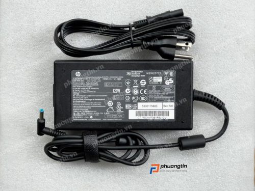 Sạc HP 120w slim kim xanh nhỏ