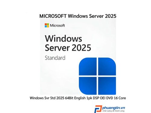 Phần mềm Windows Svr Std 2025 64bit English 1pk DSP OEI DVD 16 Core EP2-25187