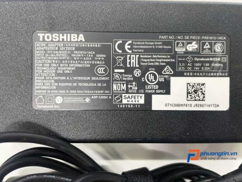Sạc laptop Toshiba 19V - 6.32A 120W chính hãng